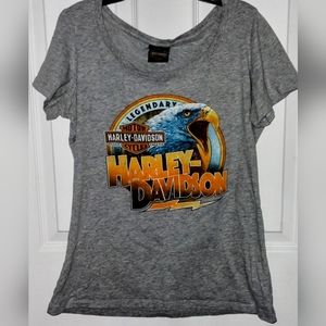 Harley Davidson Women's Short Sleeve Vintage Top Size XL EUC